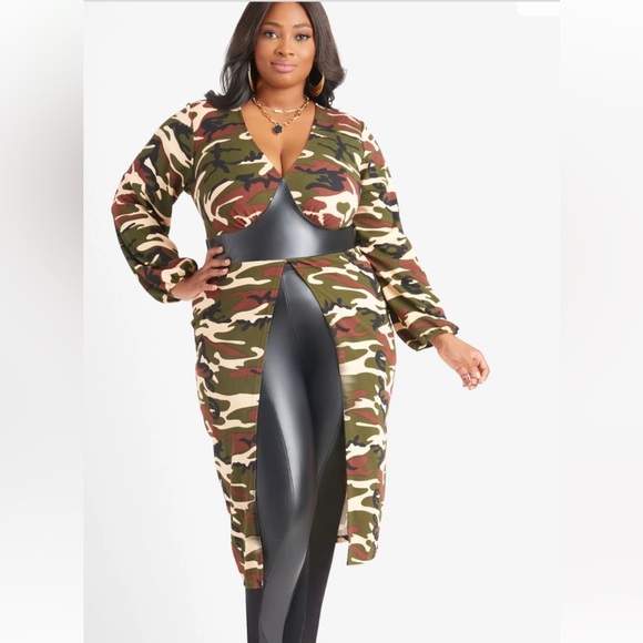 Brand New A..S. Camo Paneled Print Duster 26/28 - Picture 10 of 15